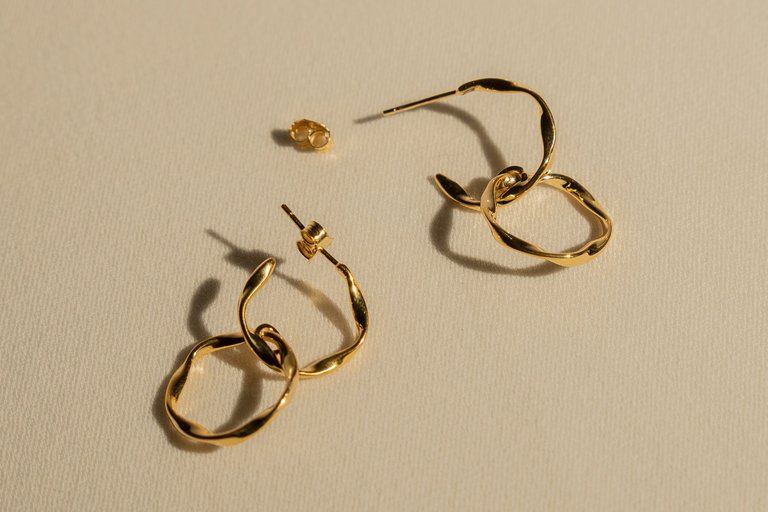 Dangled Double Hoops - Gold
