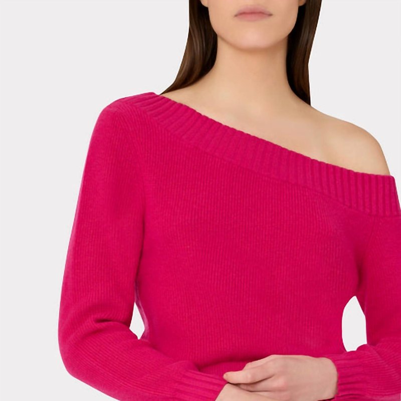 Shop Milly Off The Shoulder Sweater In Pink