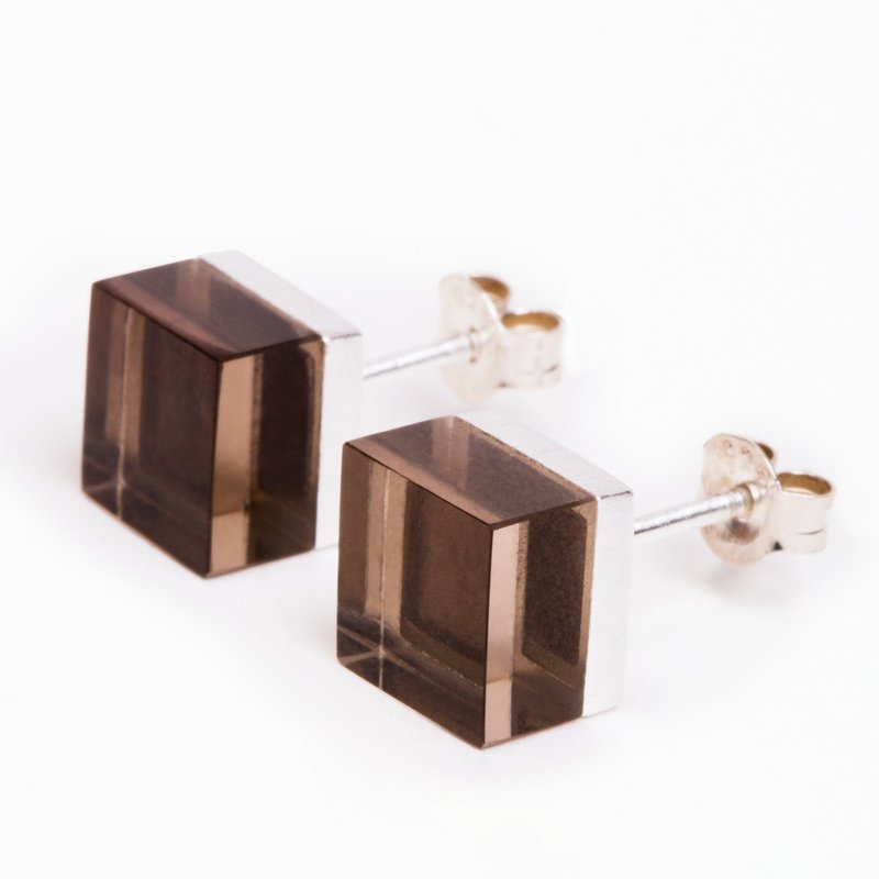 Ming Yu Wang Cubic Earrings In Brown
