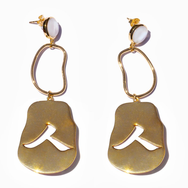 Ming Yu Wang Human Earrings In Gold