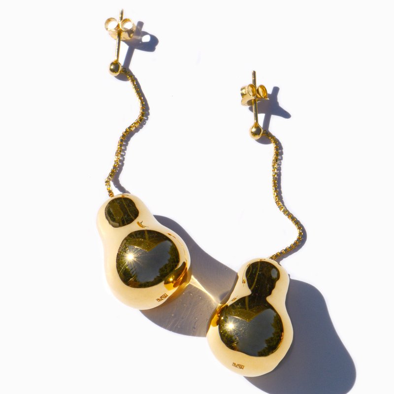 Ming Yu Wang Pear Earrings In Gold