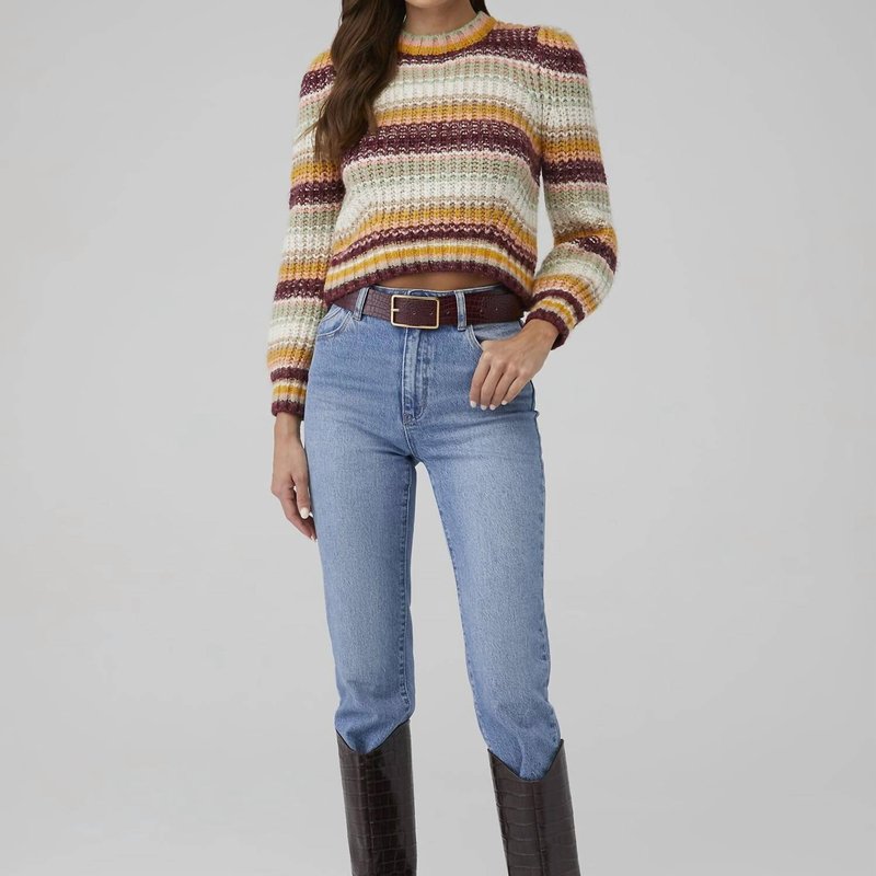 Minkpink Khalida Stripe Sweater In Brown