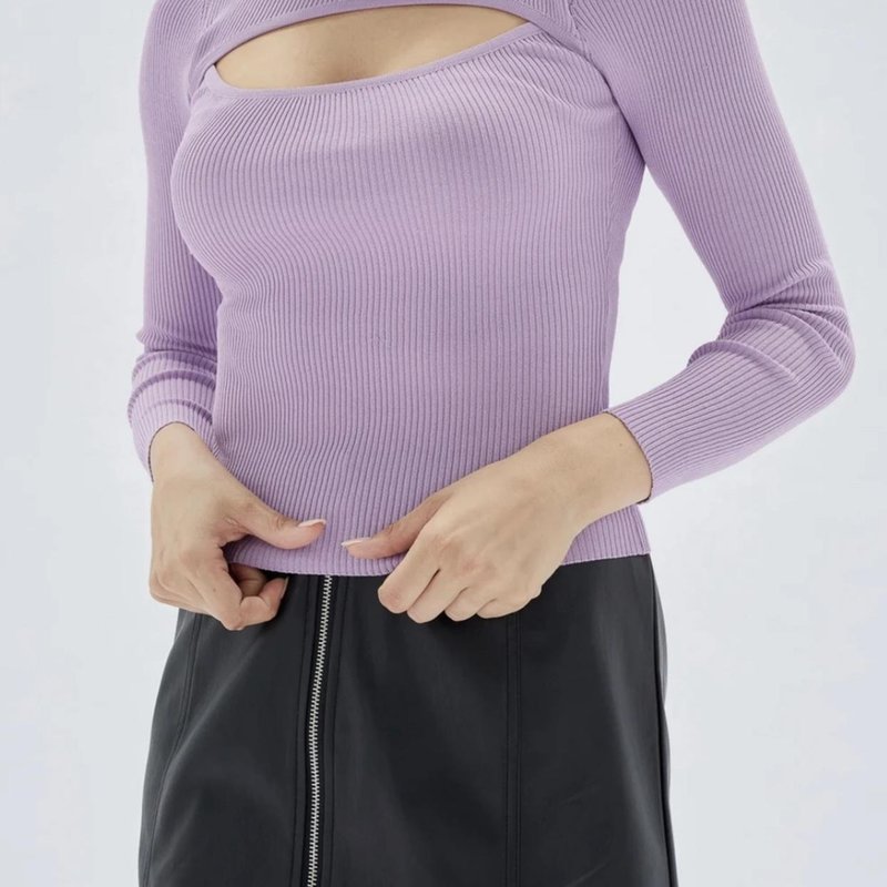 Minkpink Tinghir Cut Out Knit Top In Purple