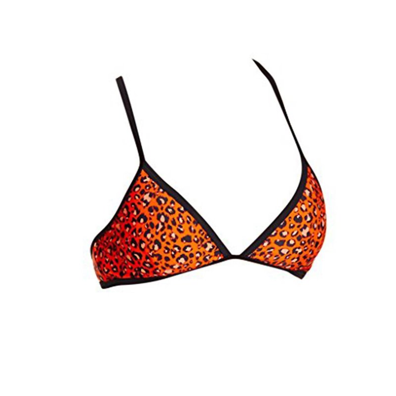 Shop Minkpink Wild Weather Animal Print Triangle Bikini Top In Orange