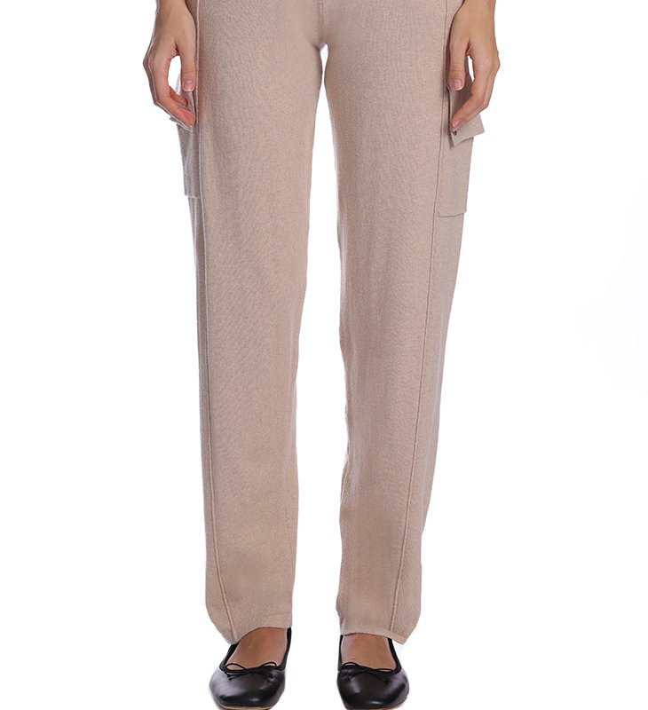Shop Minnie Rose Cotton Cashmere Cargo Pant In Brown