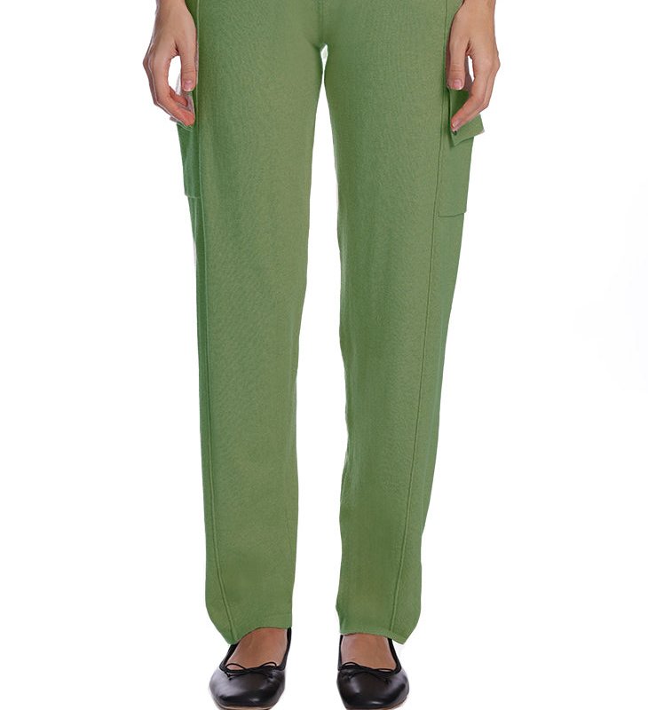 Shop Minnie Rose Cotton Cashmere Cargo Pant In Green