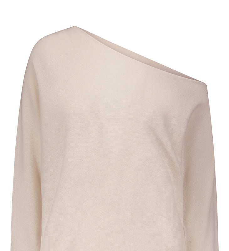 Minnie Rose 100% Cashmere Off The Shoulder Top In White