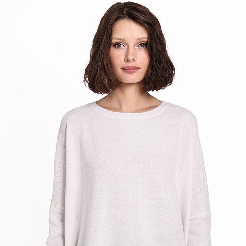 Minnie Rose Cashmere Long Sleeve Cropped Crew Sweater In Neutral