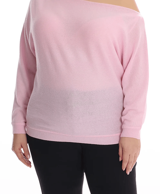 Minnie Rose Cashmere Off The Shoulder Top In Pink