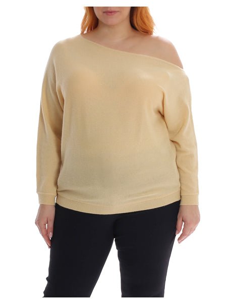 Minnie Rose Cashmere Off The Shoulder Top In Yellow