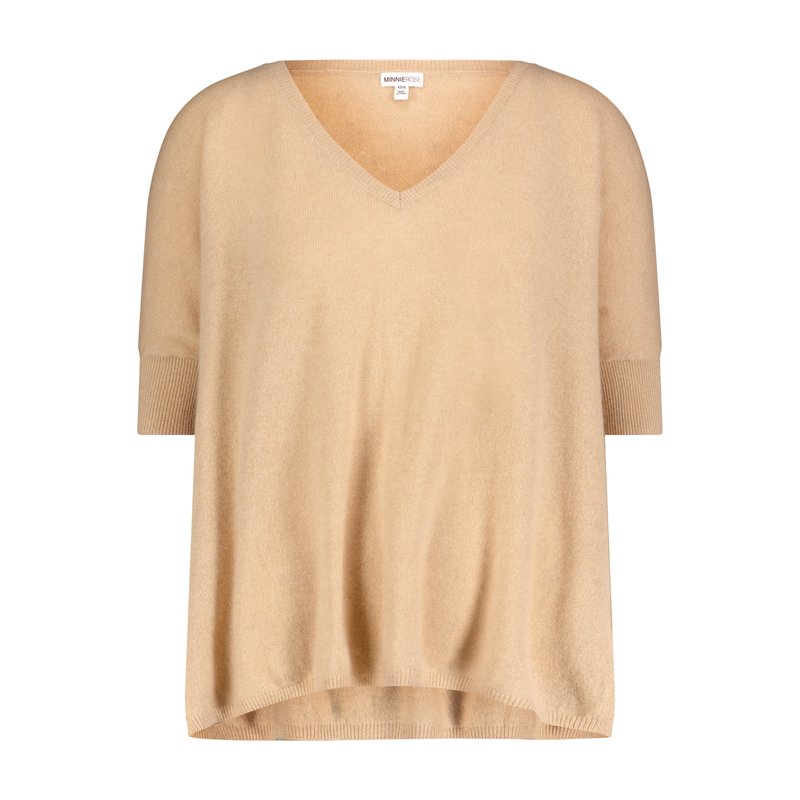Shop Minnie Rose Cashmere Pow Pow Sweater In Brown