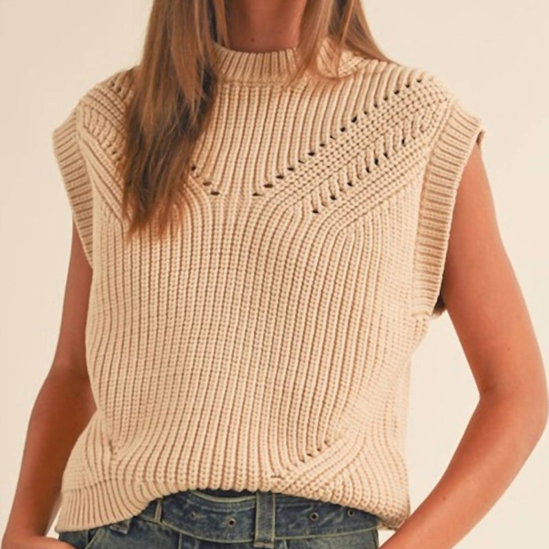 Shop Miou Muse Day To Day Sweater Vest In Beige In Brown