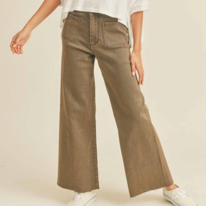 Shop Miou Muse Wide Leg Jeans In Brown