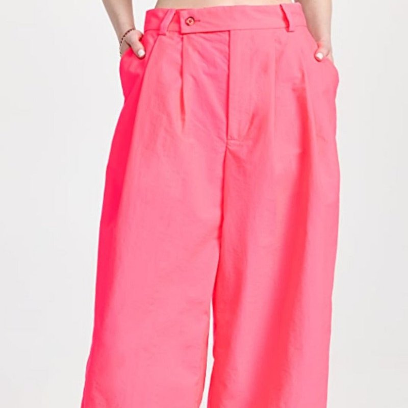 Mira Mikati Wide Leg Pleat Front Trousers In Pink