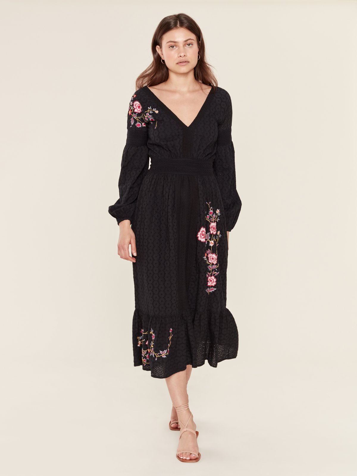 MISA Los Angeles Giovanna Eyelet Maxi Dress | Verishop