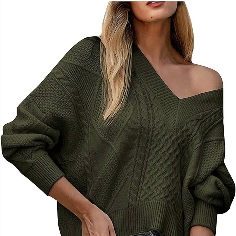 Shop Miss Sparkling Dolly Cable Knit Tie-back Sweater In Green