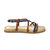 Kiara Flat Sandal In Leather - Multicolour