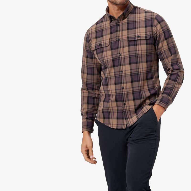 Shop Mizzen + Main Upstate Flannel Shirt In Brown
