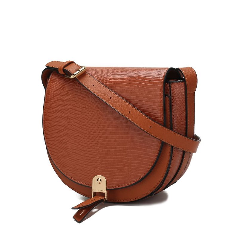 Mkf Collection By Mia K Adalyn Snake Embossed Vegan Leather Women's Shoulder Handbag In Brown