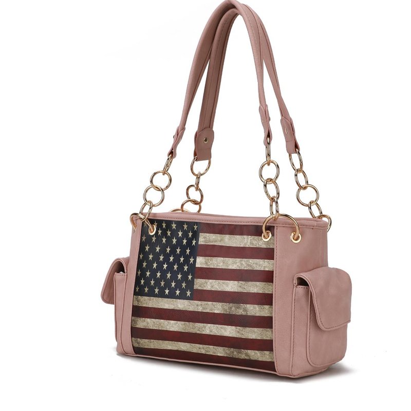 Shop Mkf Collection By Mia K Alaina Vegan Leather Women's Flag Shoulder Bag In Pink