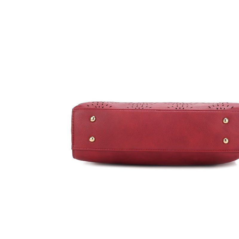 Shop Mkf Collection By Mia K Alanis Laser Cut Vegan Leather Women's Shoulder Bag In Red