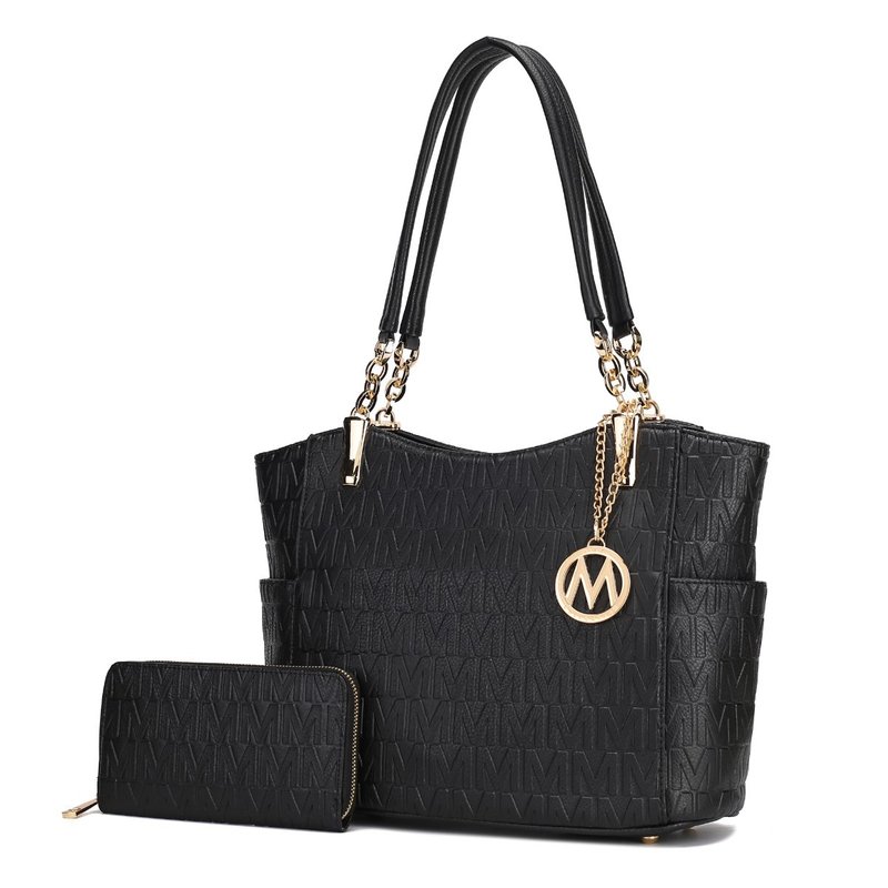 Mkf Collection By Mia K Allison 2 Pcs Tote Handbag & Wallet In Black