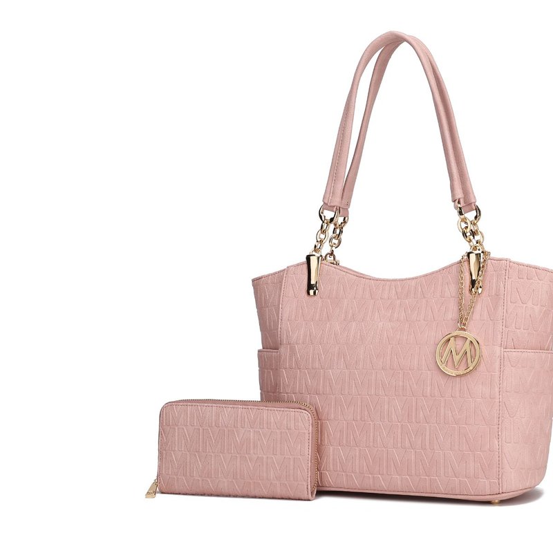 Mkf Collection By Mia K Allison 2 Pcs Tote Handbag & Wallet In Pink