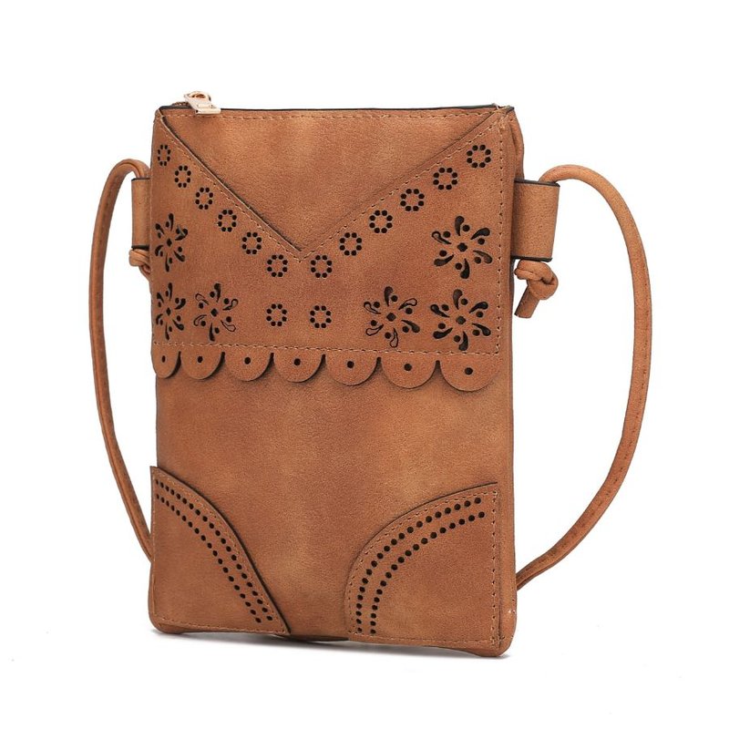 Mkf Collection By Mia K Amentia Vegan Leather Crossbody Handbag In Brown