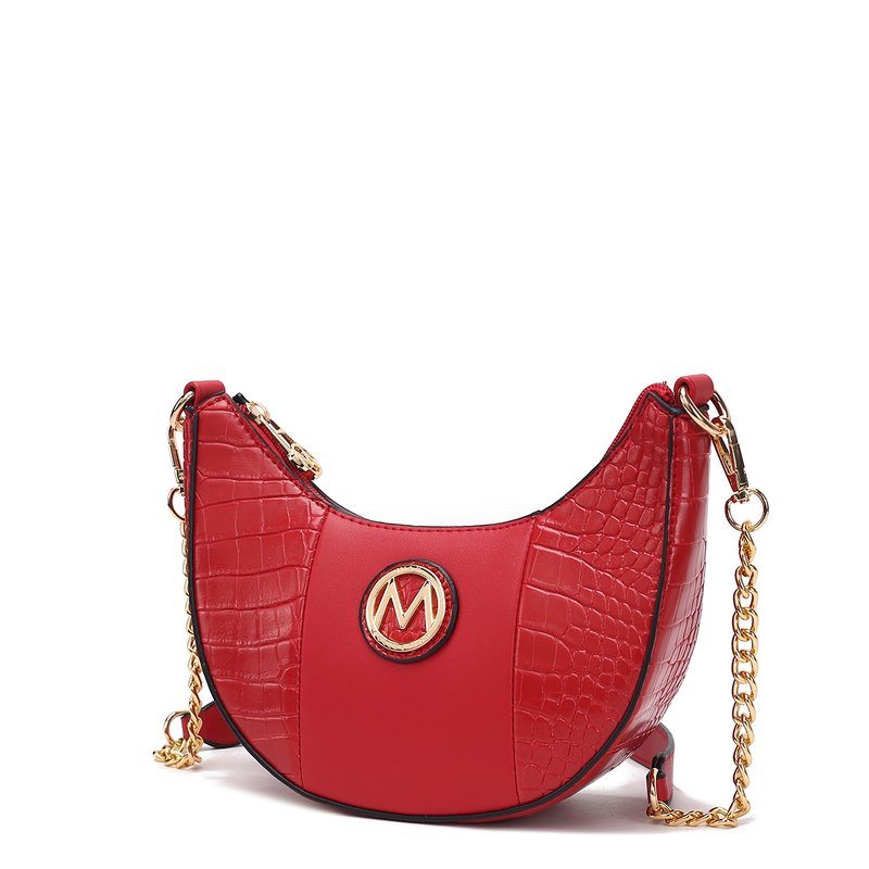 Shop Mkf Collection By Mia K Amira Crocodile Embossed Vegan Leather Women's Shoulder Handbag In Red