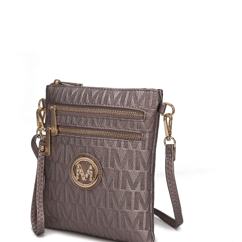 Mkf Collection By Mia K Andrea Milan M Signature Crossbody Bag In Gold
