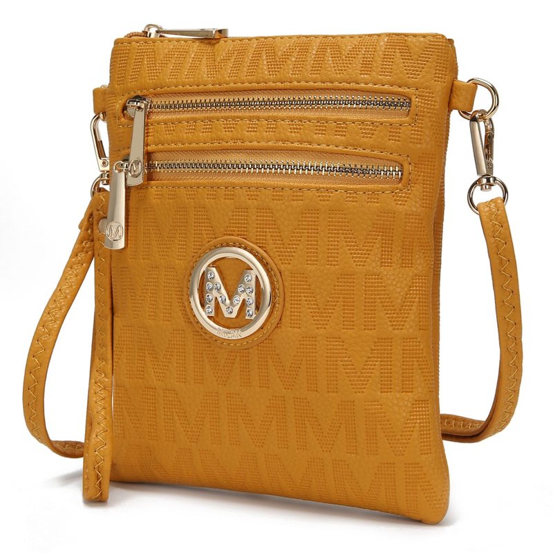 Mkf Collection By Mia K Andrea Milan M Signature Crossbody Bag In Yellow