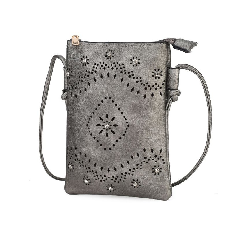 Mkf Collection By Mia K Arlett Vegan Leather Crossbody Handbag In Grey