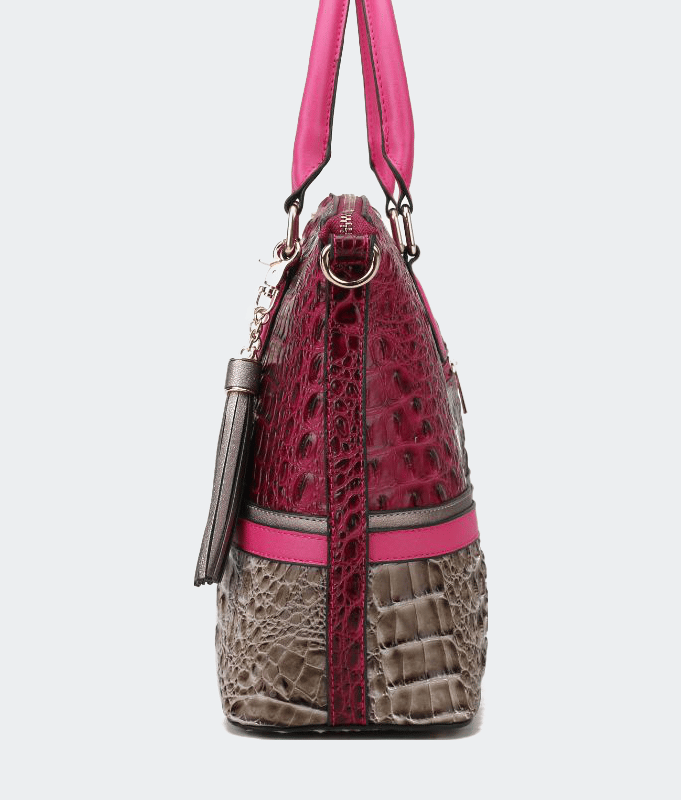 Shop Mkf Collection By Mia K Autumn Crocodile Skin Tote Bag With Wallet In Brown