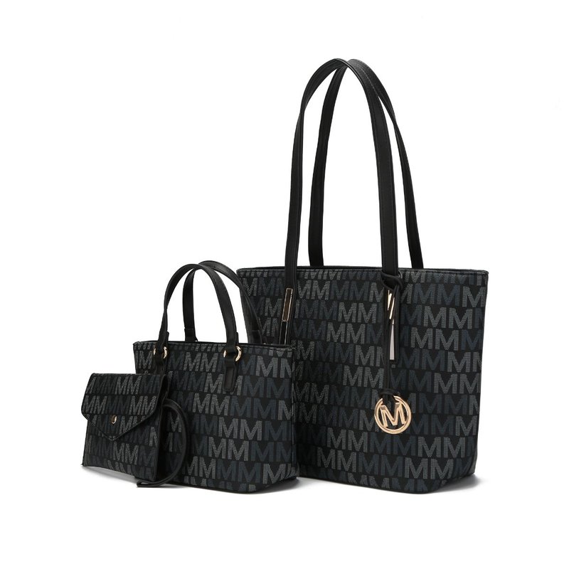 Shop Mkf Collection By Mia K Aylet M Tote With Mini Bag And Wristlet Pouch In Black
