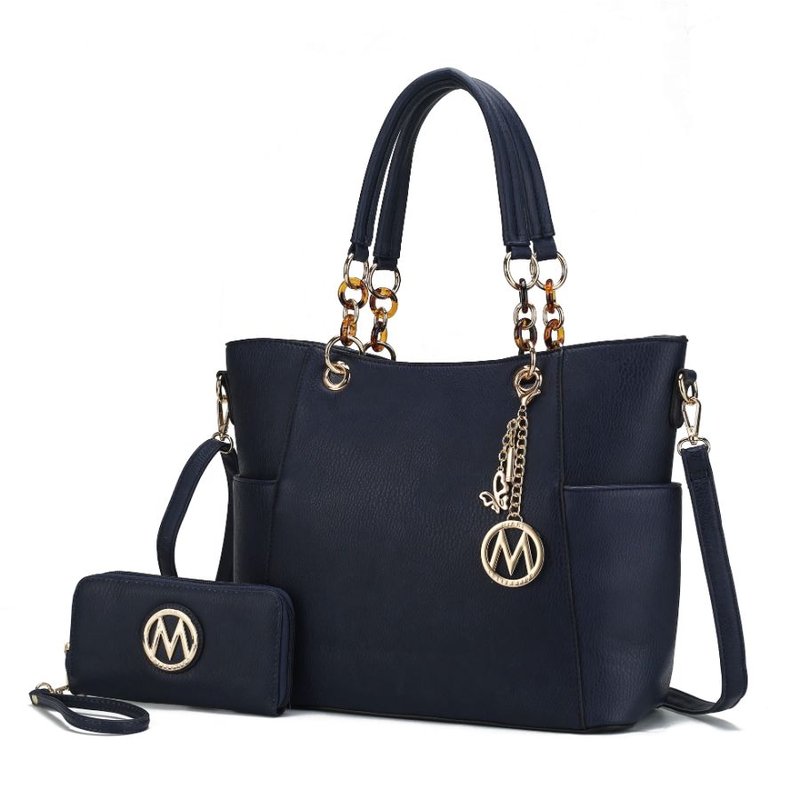 Mkf Collection By Mia K Bonita Tote Handbag With Wallet In Blue