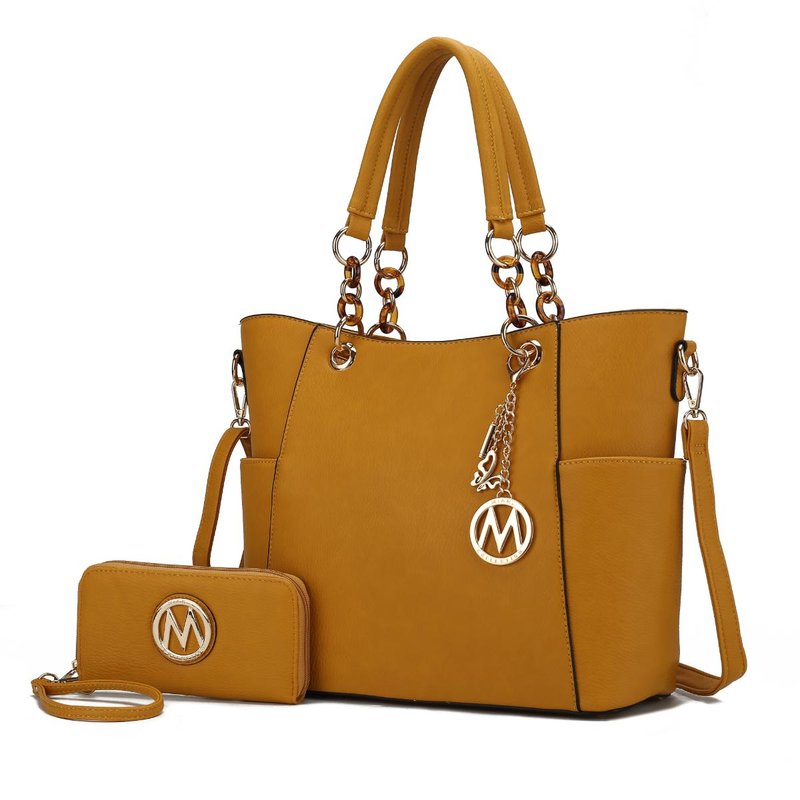Shop Mkf Collection By Mia K Bonita Tote Handbag With Wallet In Yellow