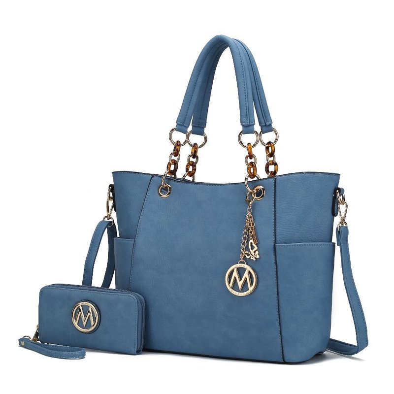 Mkf Collection By Mia K Bonita Tote Handbag With Wallet In Blue