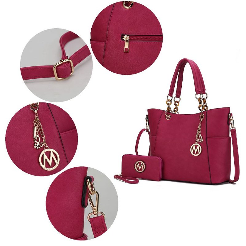 Shop Mkf Collection By Mia K Bonita Tote Handbag With Wallet In Grey