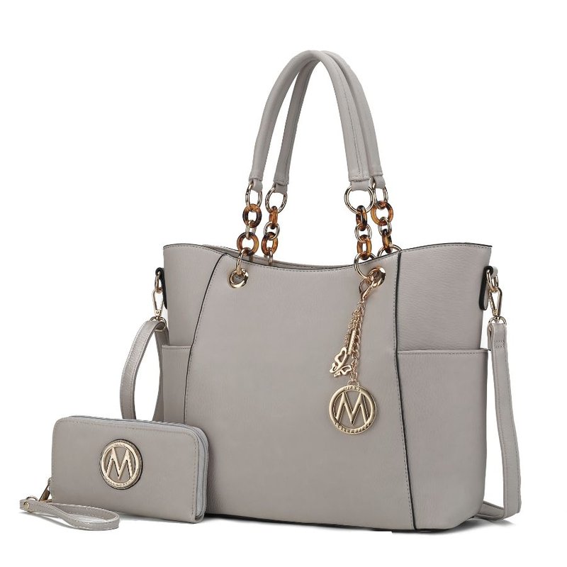 Mkf Collection By Mia K Bonita Tote Handbag With Wallet In Grey