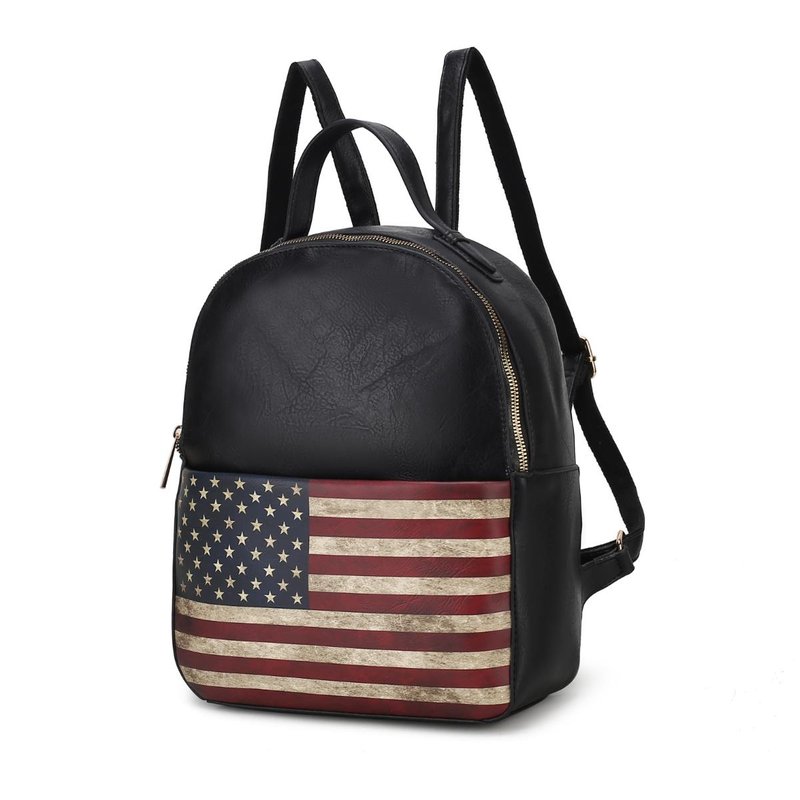 Shop Mkf Collection By Mia K Briella Vegan Leather Women's Flag Backpack In Black