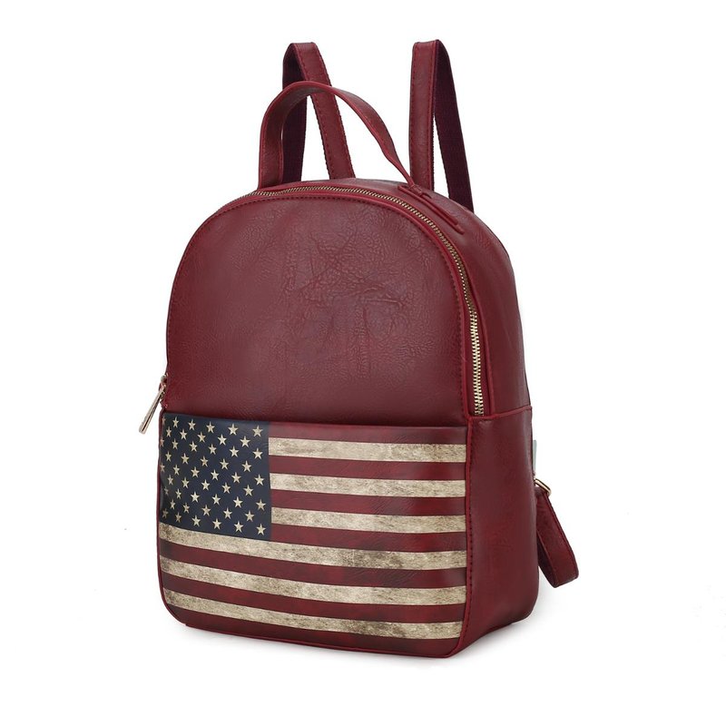 Shop Mkf Collection By Mia K Briella Vegan Leather Women's Flag Backpack In Red