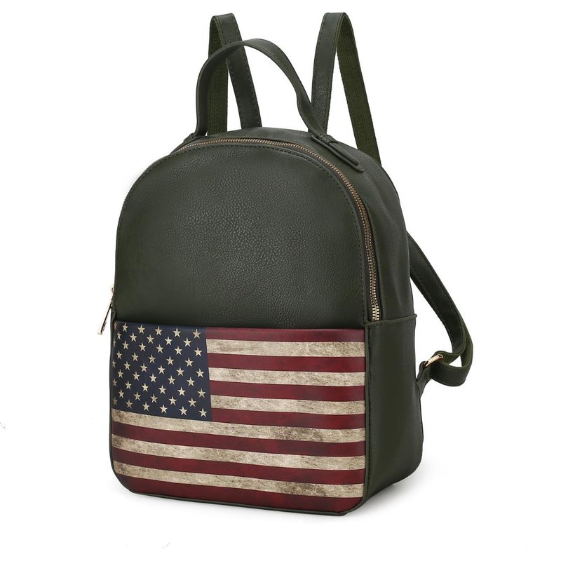 Shop Mkf Collection By Mia K Briella Vegan Leather Women's Flag Backpack In Green