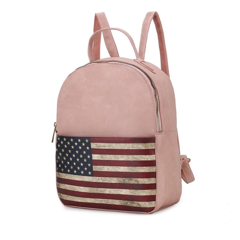 Shop Mkf Collection By Mia K Briella Vegan Leather Women's Flag Backpack In Pink