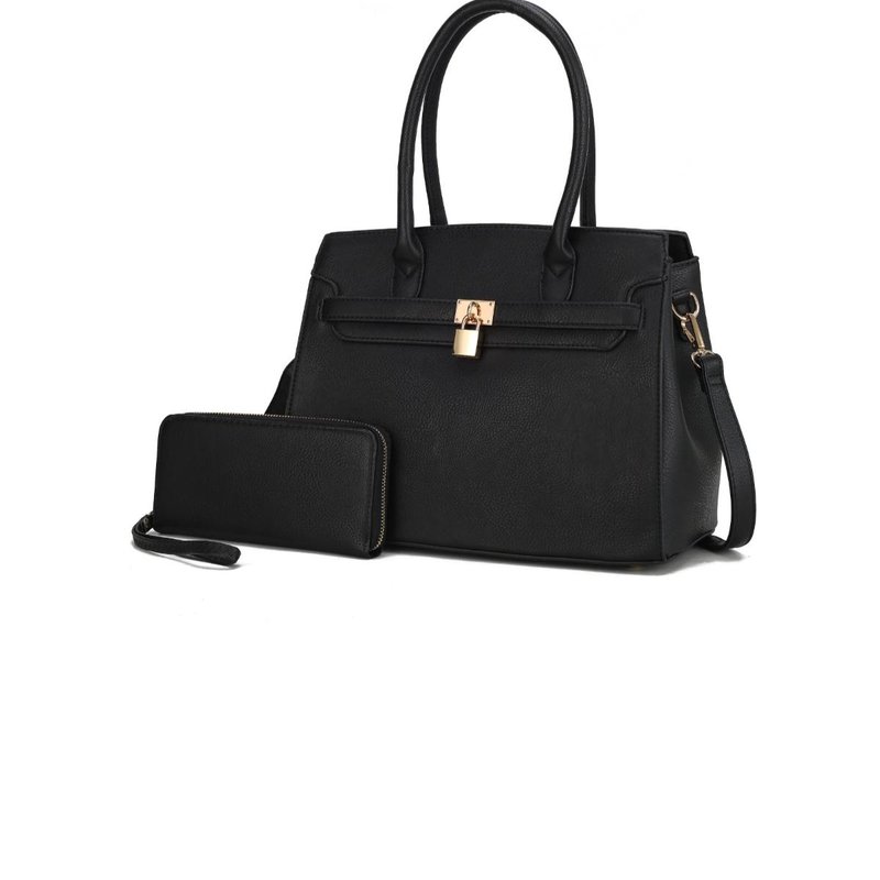 Shop Mkf Collection By Mia K Bruna Satchel Bag With A Matching Wallet -2 Pieces Set In Black