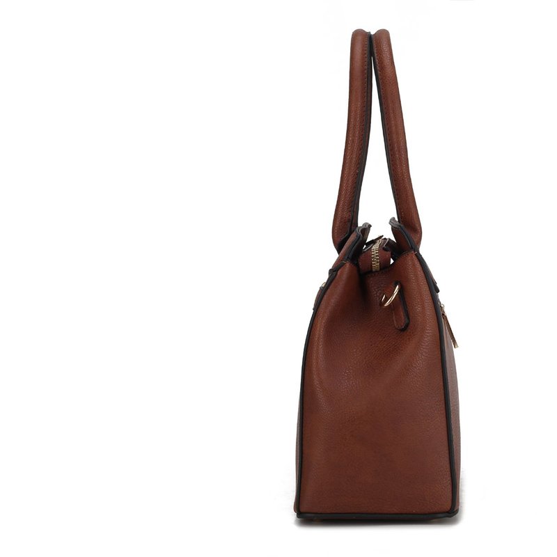 Shop Mkf Collection By Mia K Bruna Satchel Bag With A Matching Wallet -2 Pieces Set In Brown