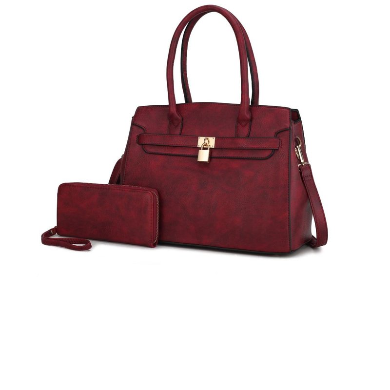 Shop Mkf Collection By Mia K Bruna Satchel Bag With A Matching Wallet -2 Pieces Set In Red
