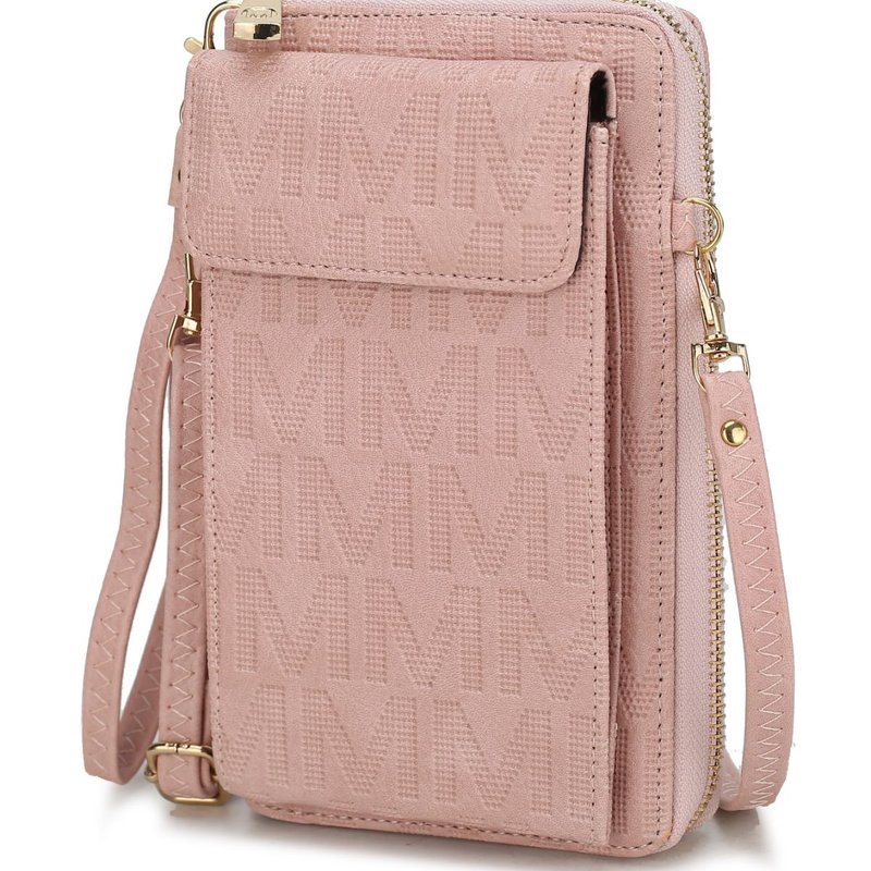 Mkf Collection By Mia K Caddy Vegan Leather Women Phone Wallet Crossbody In Pink
