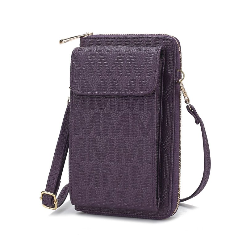 Mkf Collection By Mia K Caddy Vegan Leather Women Phone Wallet Crossbody In Purple