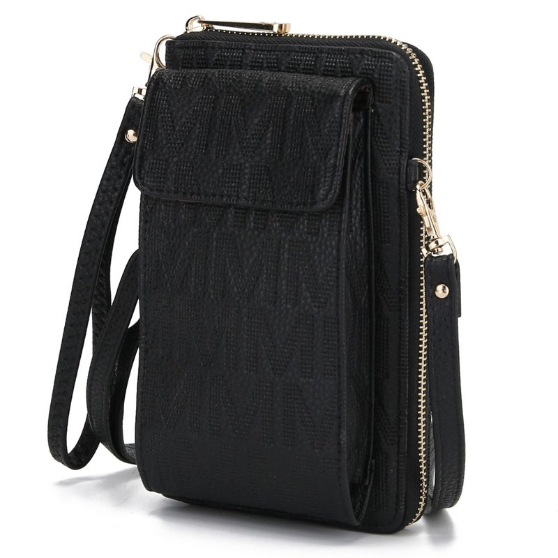 Mkf Collection By Mia K Caddy Vegan Leather Women Phone Wallet Crossbody In Black