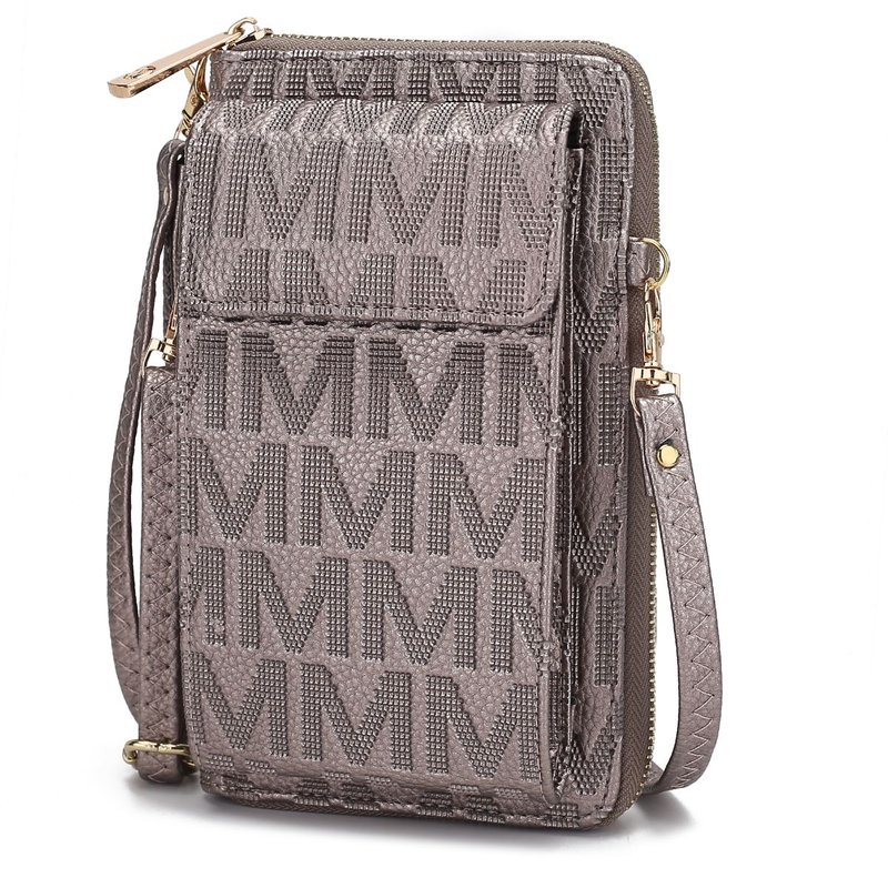 Mkf Collection By Mia K Caddy Vegan Leather Women Phone Wallet Crossbody In Gold